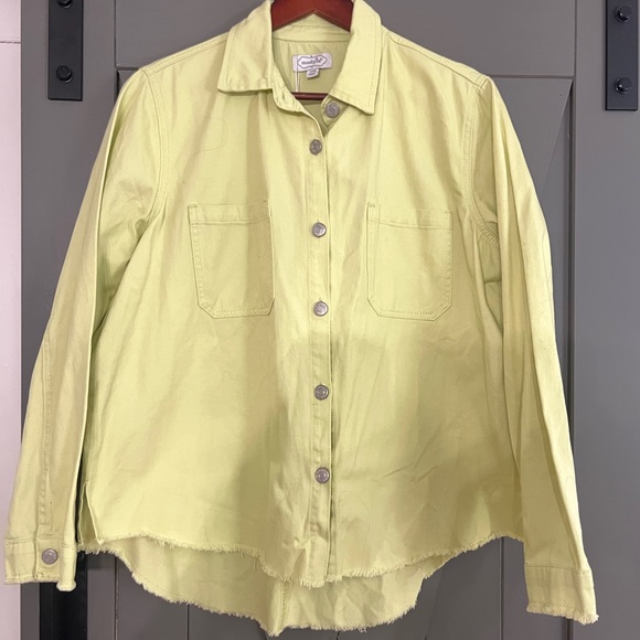 Mud Pie Lime green Button-Up Shirt/Shackett- women’s size S/M - Picture 6 of 9